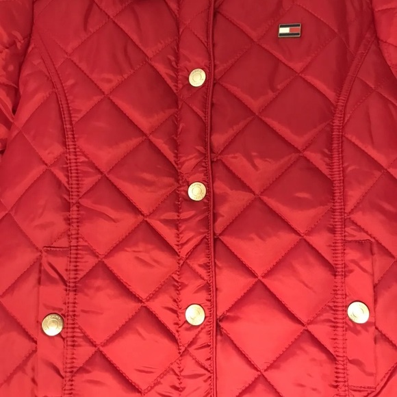 Tommy Hilfiger Girls Quilted Jacket Sz S ( 7 ) Red New - Picture 4 of 6